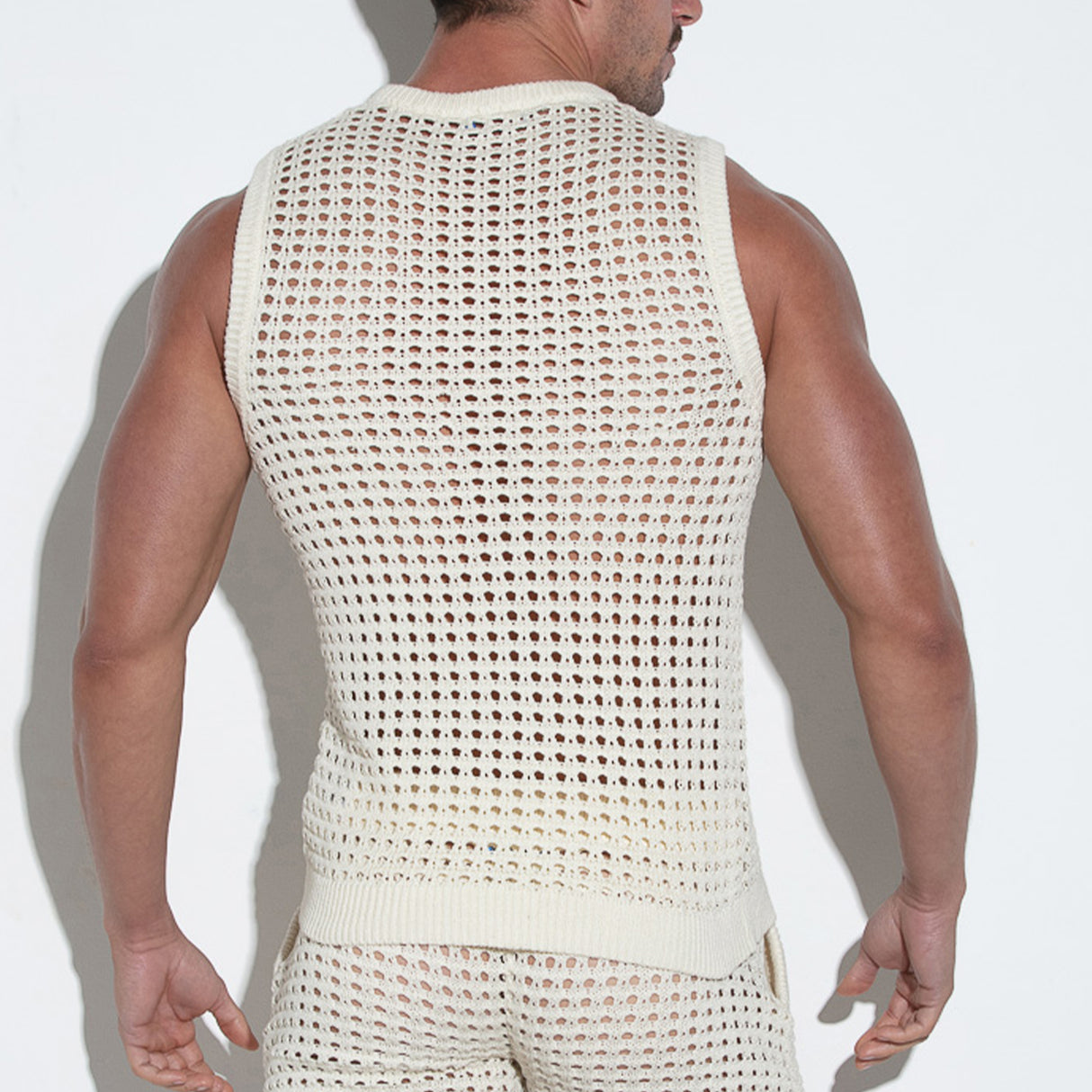 Code 22 Diamond Knit Tank Top Off White