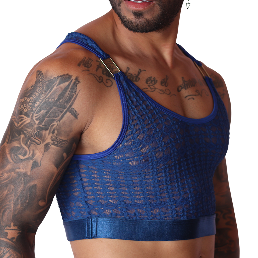 Gigo Illusion Crop Top Blue