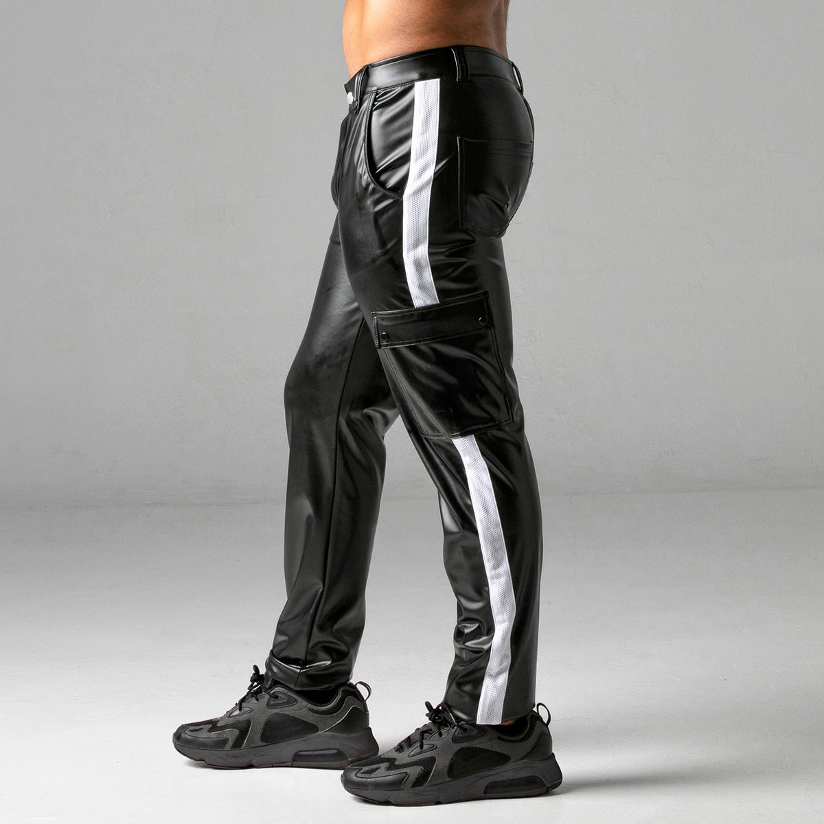 Locker Gear Leatherette Cargo Pants White