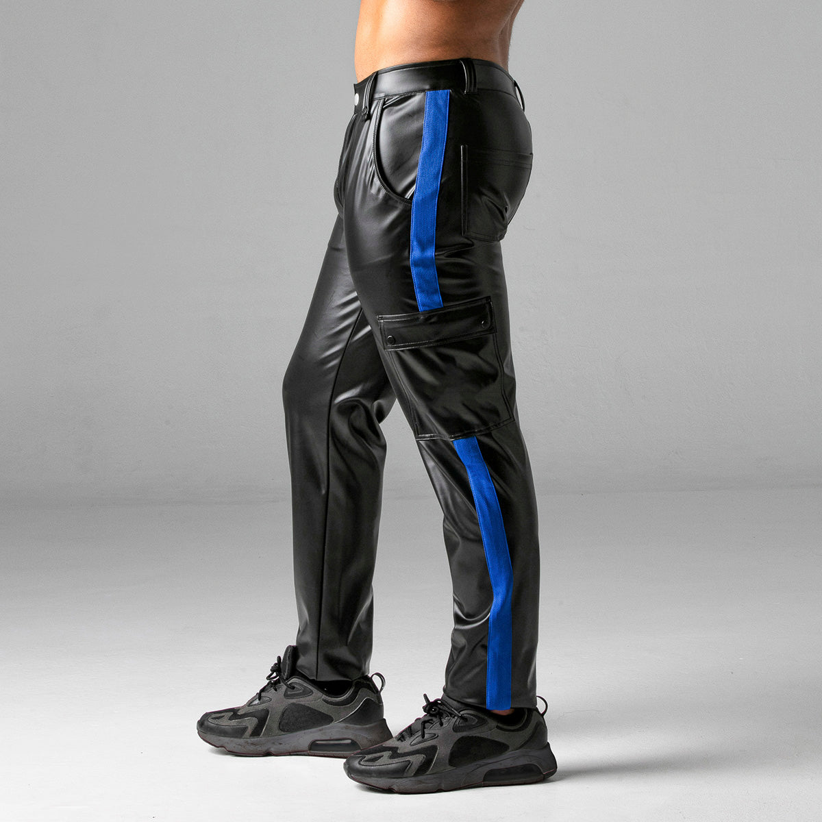 Locker Gear Leatherette Cargo Pants Blue