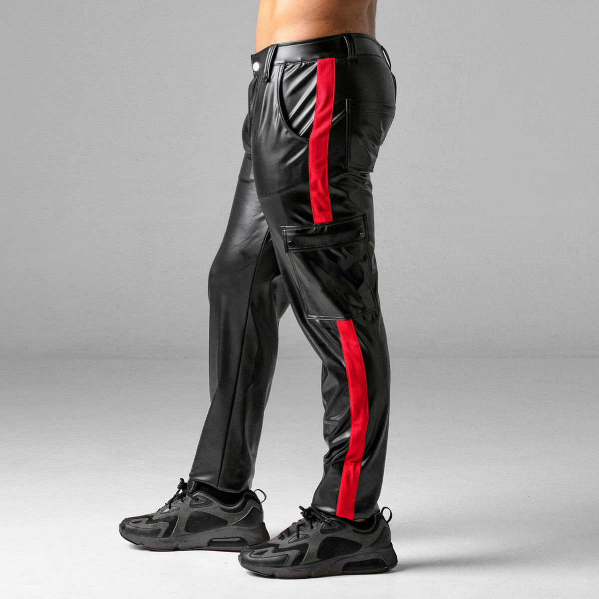 Locker Gear Leatherette Cargo Pants Red