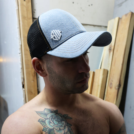 Breedwell Loaded Denim Trucker Baseball Cap Light Stonewall Wash