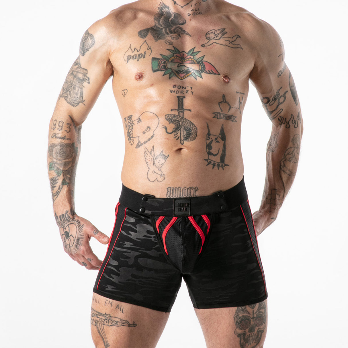 Locker Gear Full Access Military Fetish Short Red