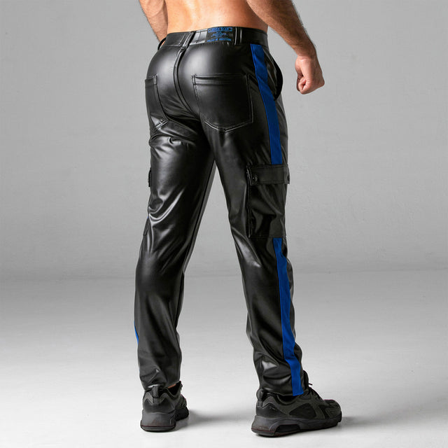Locker Gear Leatherette Cargo Pants Blue