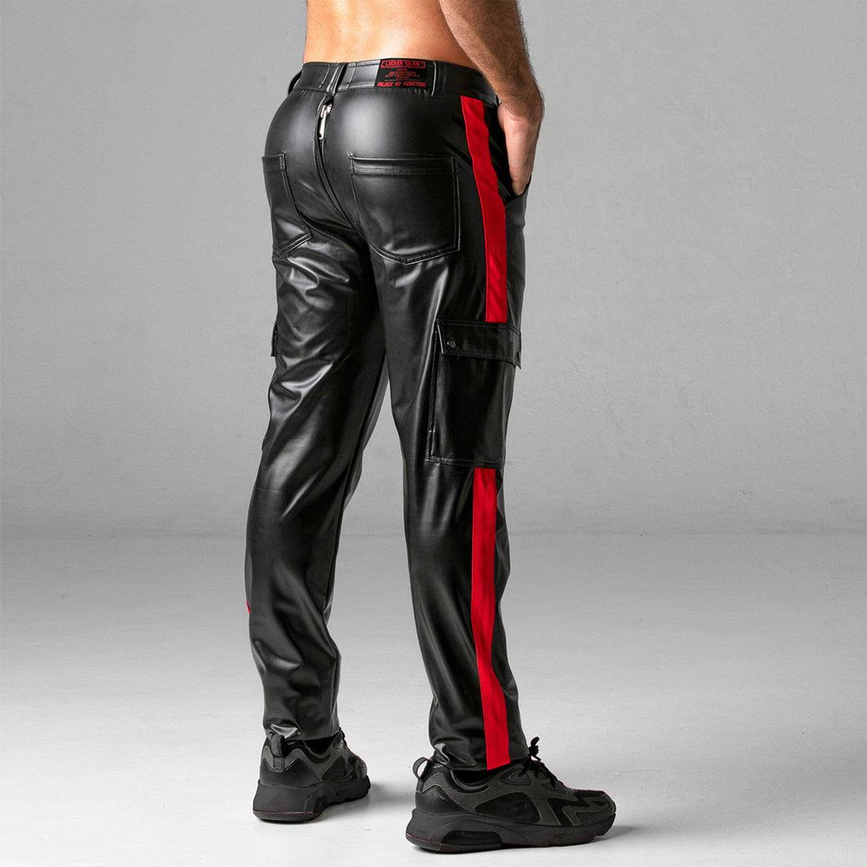 Locker Gear Leatherette Cargo Pants Red