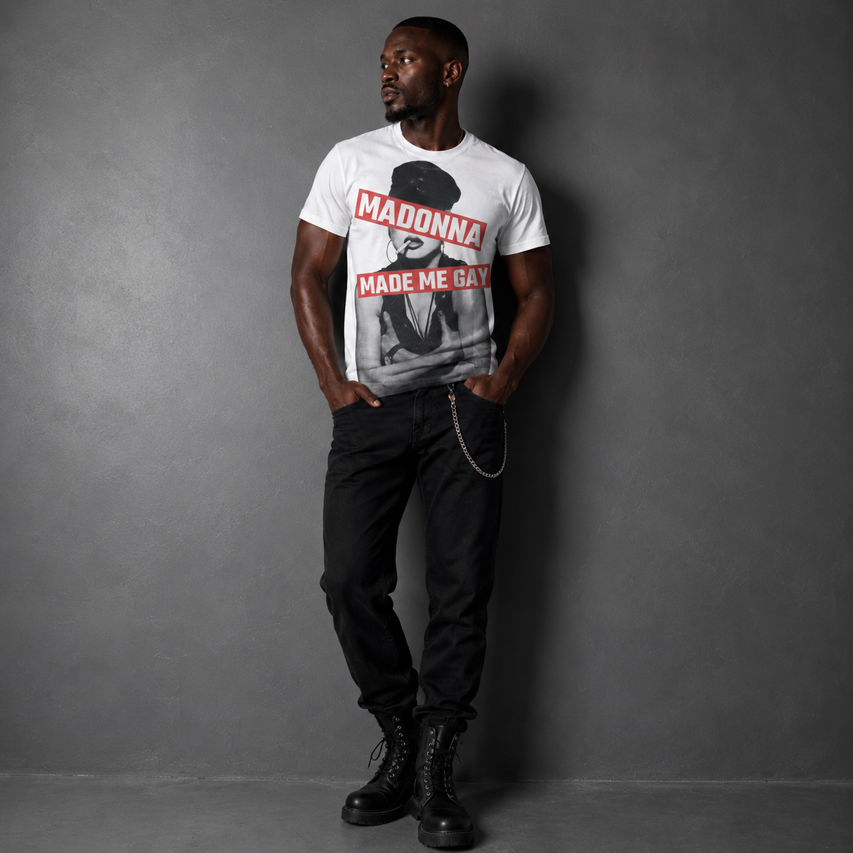 PWR T-Shirt MADONNA MADE ME GAY White