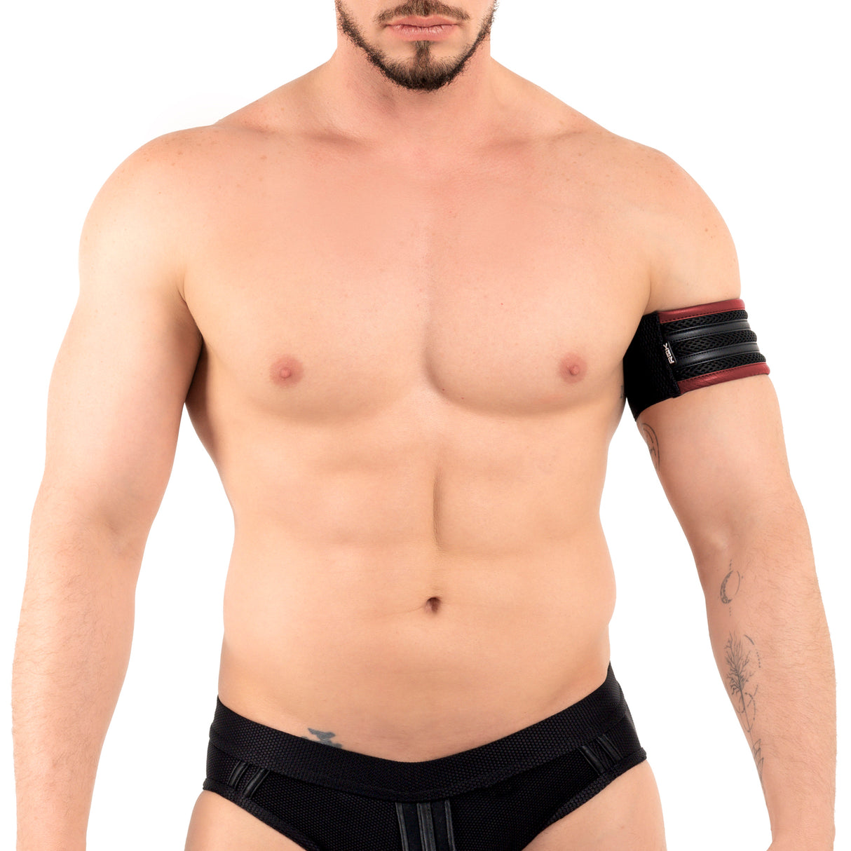 ROK Two Stripes Eco Bicep Band Black Red