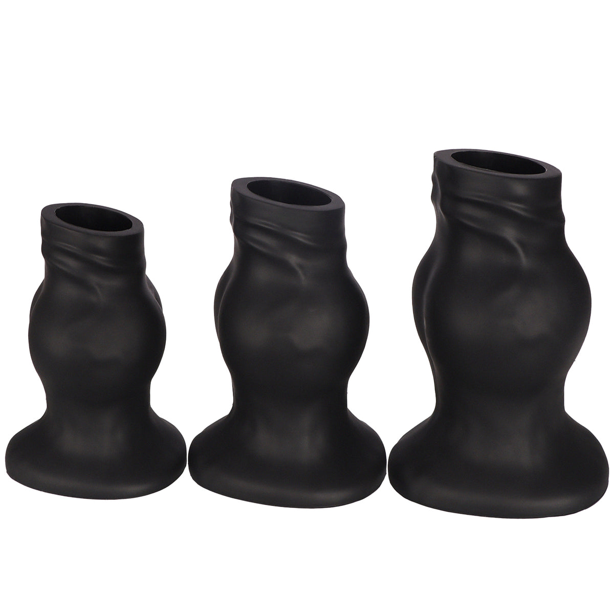 PLUG IT Pig Hole Hollow Silicone Fuck Plug Black Large