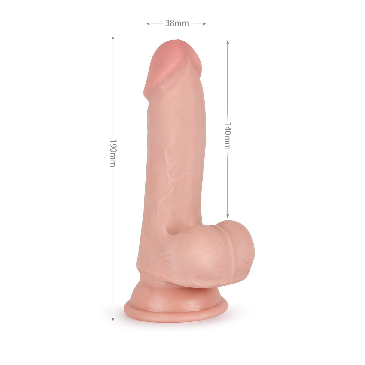 Knight Cock 3D Triple Density Dildo with Balls 7.5 Inch Light