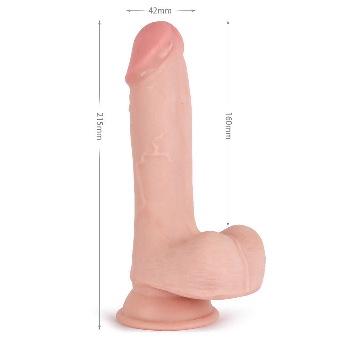 Knight Cock 3D Triple Density Dildo with Balls 8.5 Inch Light