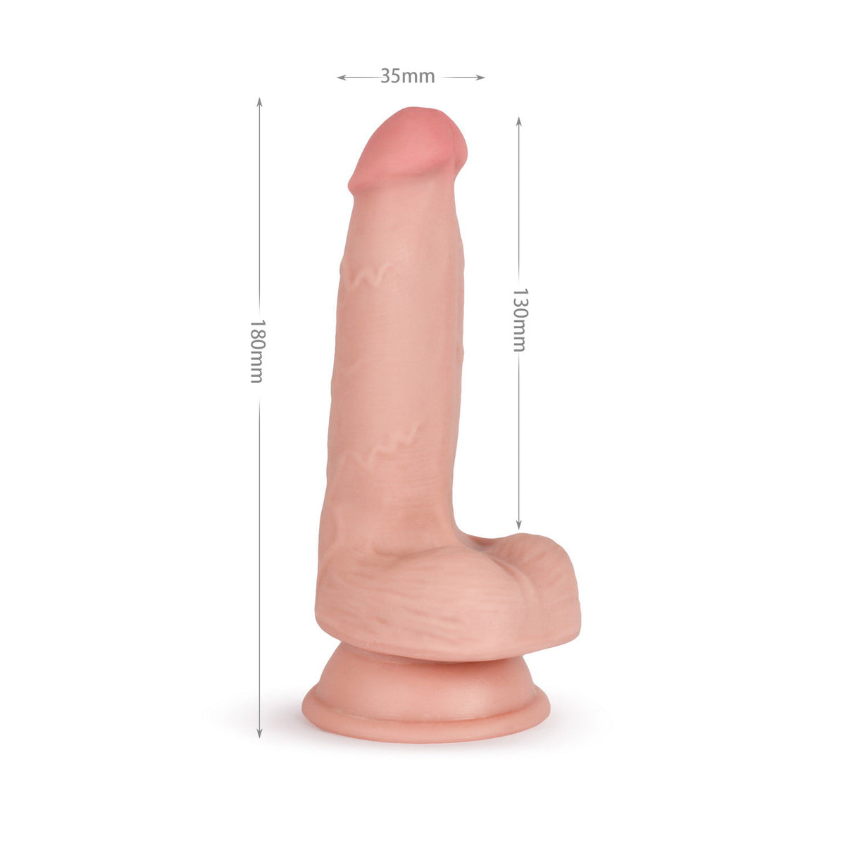 Knight Cock 3D Triple Density Dildo with Balls 7.1 Inch Light