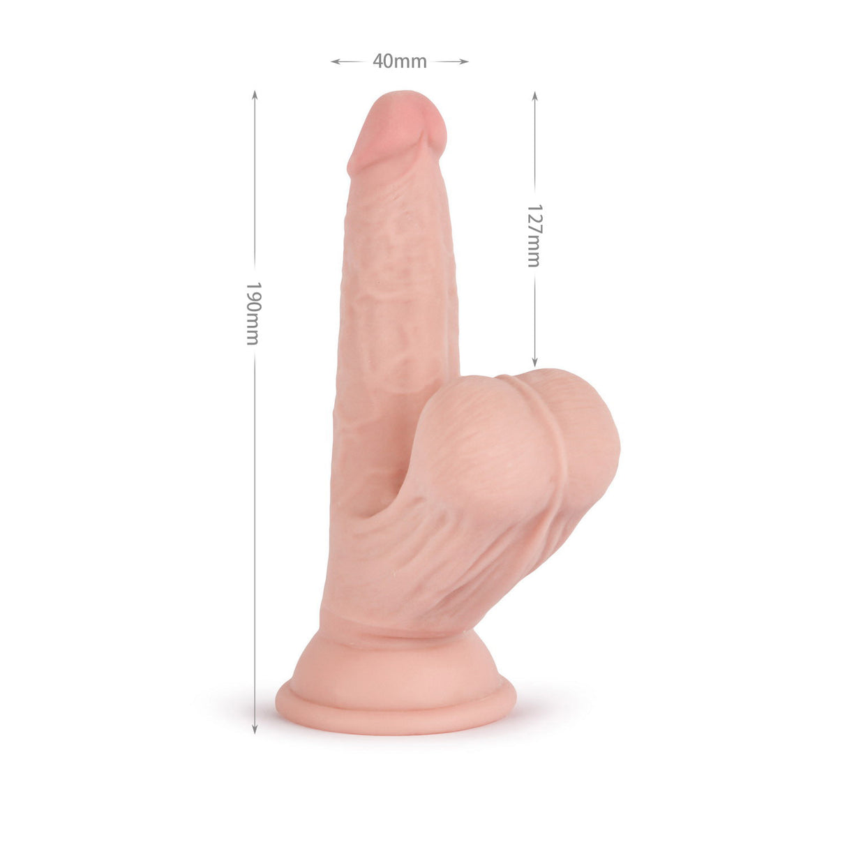 Knight Cock 3D Triple Density Dildo with Swinging Balls 7.5 Inch Light