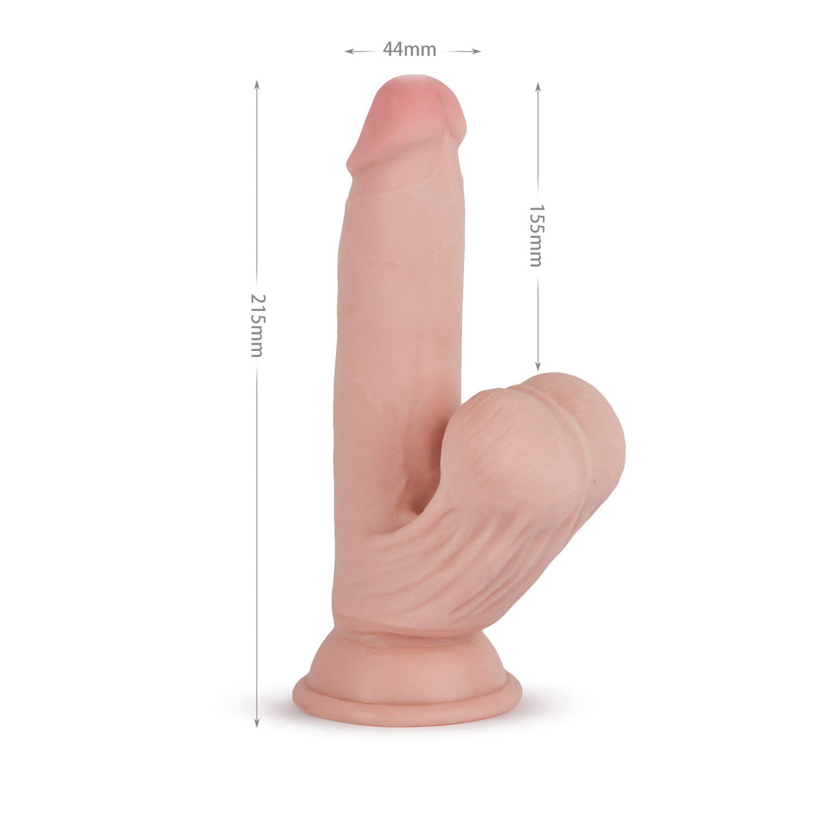 Knight Cock 3D Triple Density Dildo with Swinging Balls 8.5 Inch Light