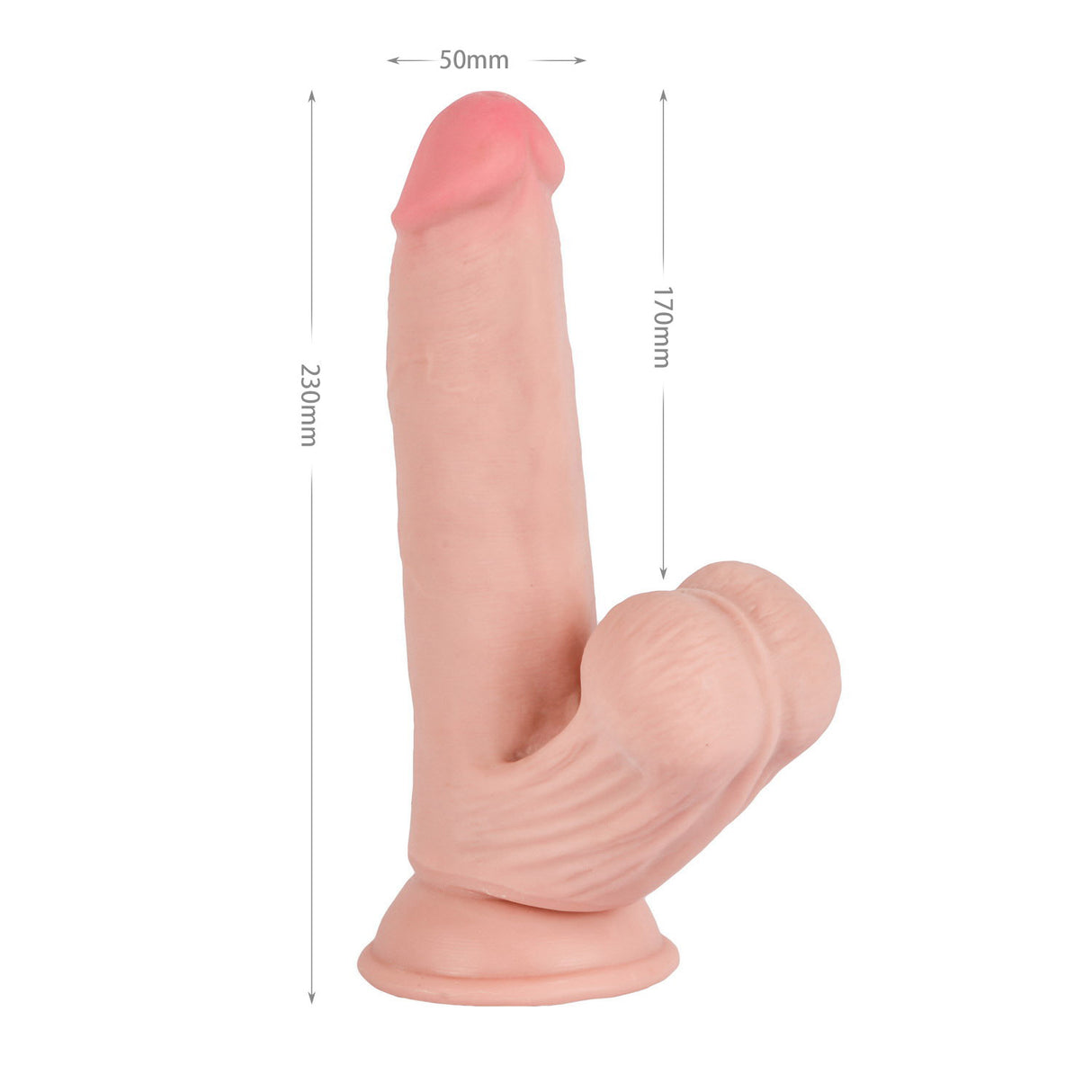 Knight Cock 3D Triple Density Dildo with Swinging Balls 9 Inch Light