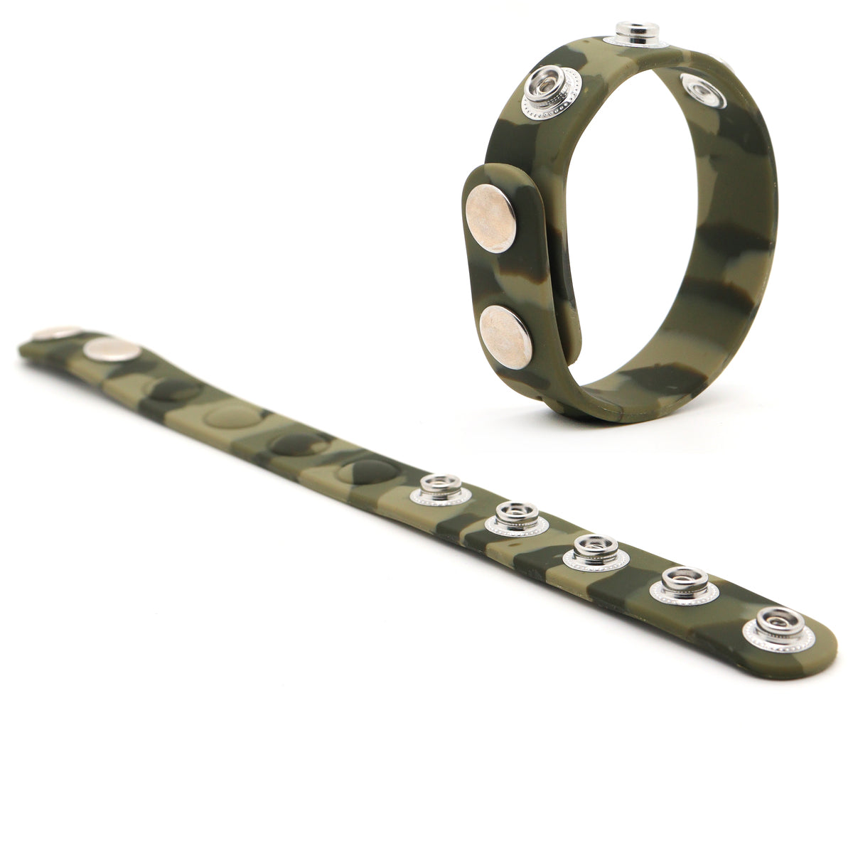 ruff GEAR Silicone Snap Adjustable Cock Ring Camo Green