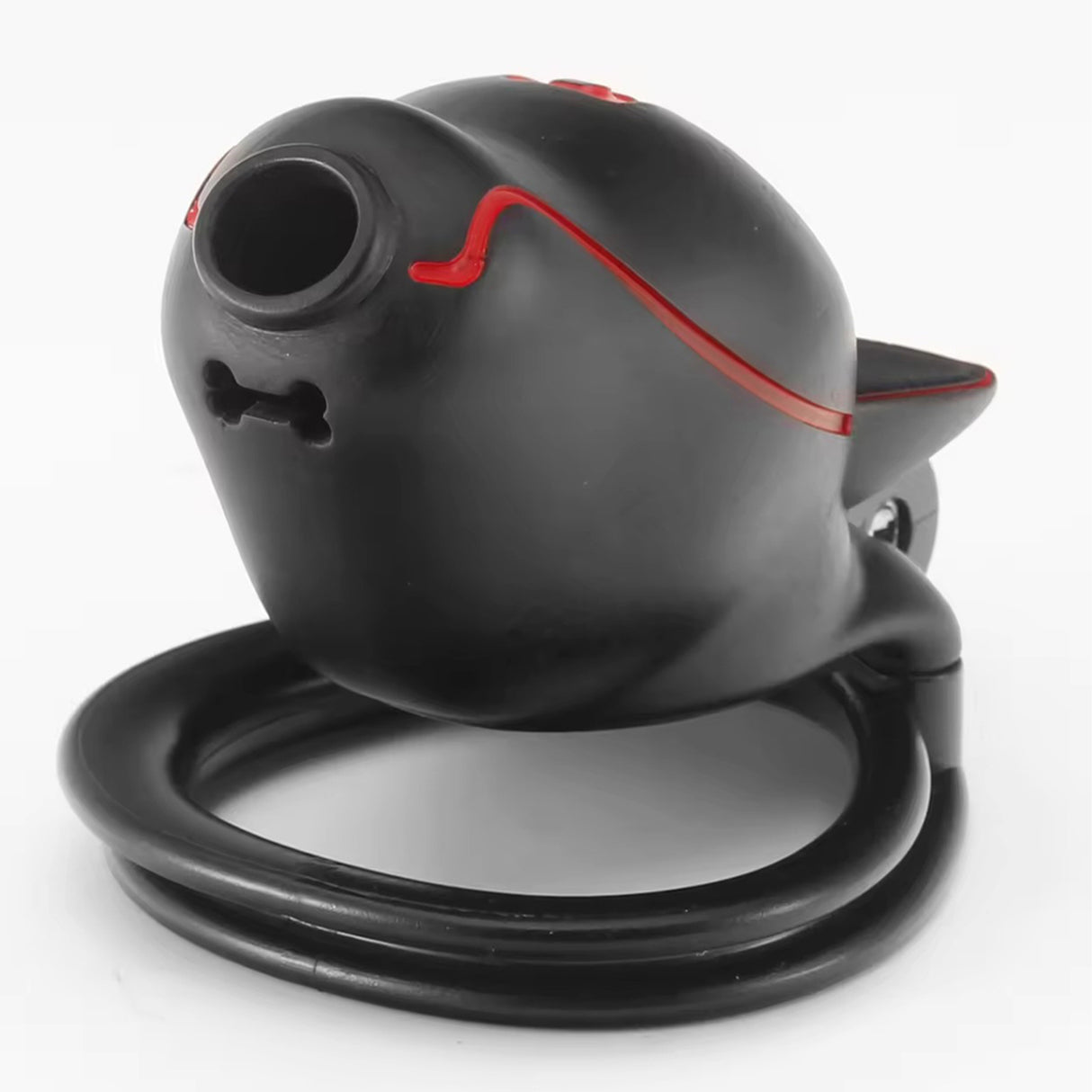 LOCK4D Slave Dog Head Chastity Cock Cage Black