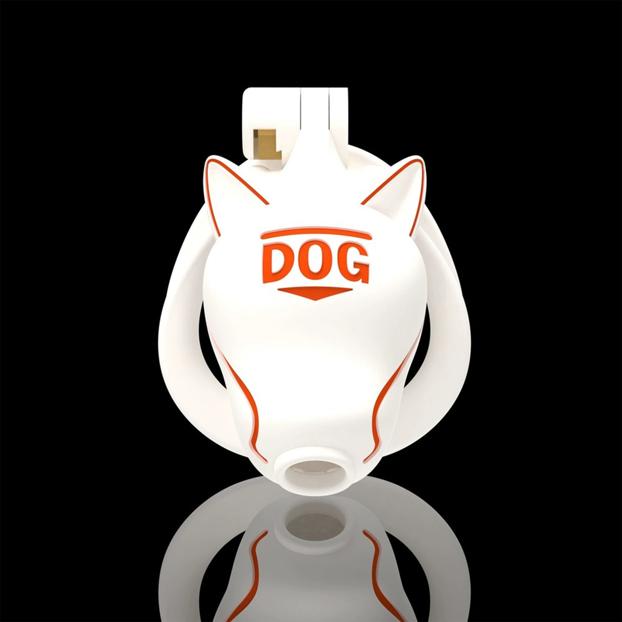 LOCK4D Slave Dog Head Chastity Cock Cage White