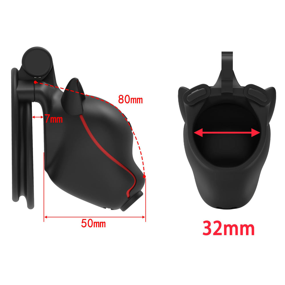 LOCK4D Slave Dog Head Chastity Cock Cage Black