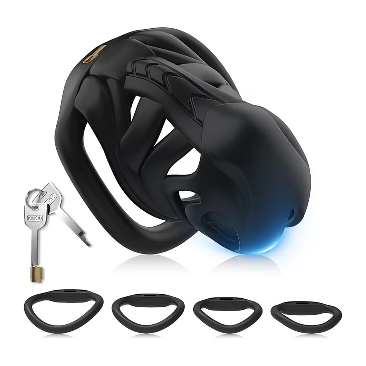 LOCK4D Xenomorph Bent Ring Chastity Cock Cage Small