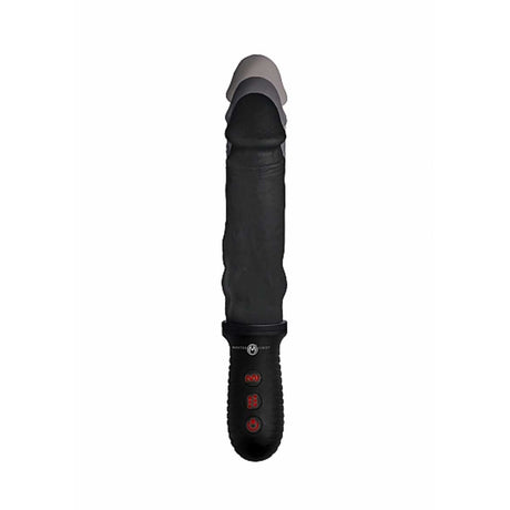 Master Series Auto Pounder Vibrating & Thrusting Dildo with Handle Black