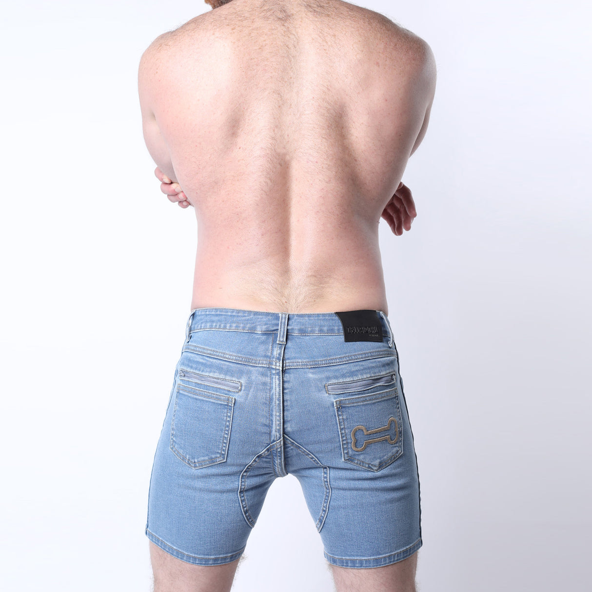 Cellblock 13 Muzzle Up Denim Zipper Short Light Blue