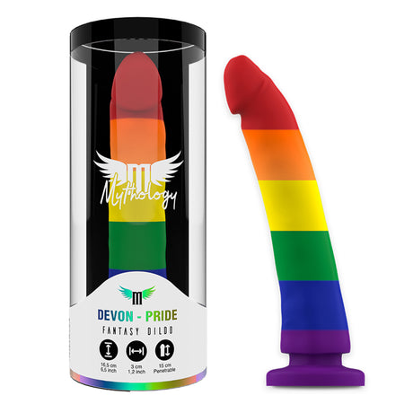 Mythology Devon Pride Dildo 6.5 Inch Rainbow