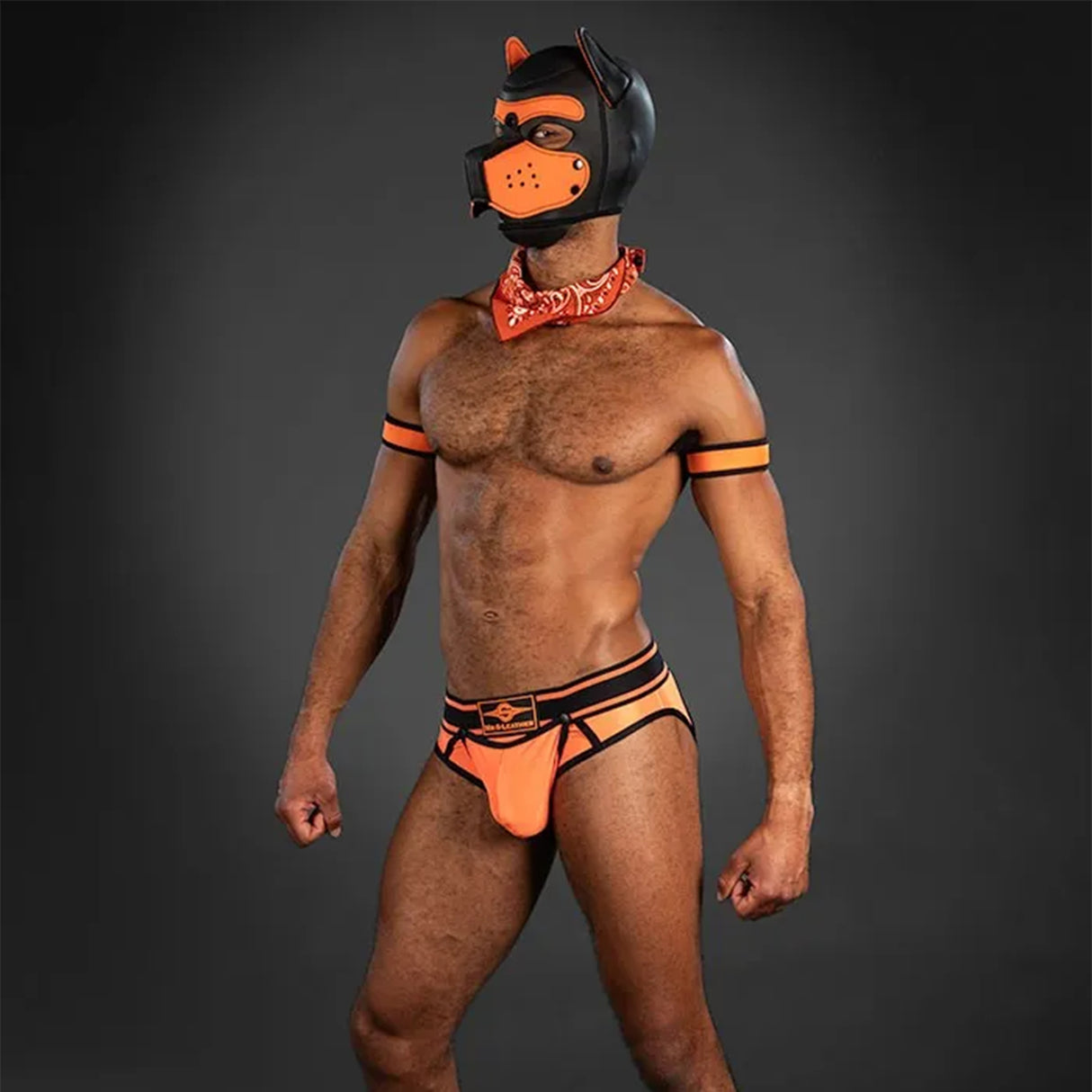 Mr S Leather Bold Colour All-Access Brief Orange