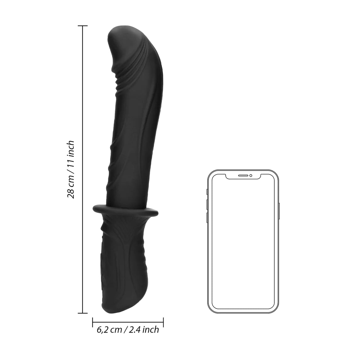 Ouch Handheld Silicone Vibrating Flexible Dildo 11 Inch