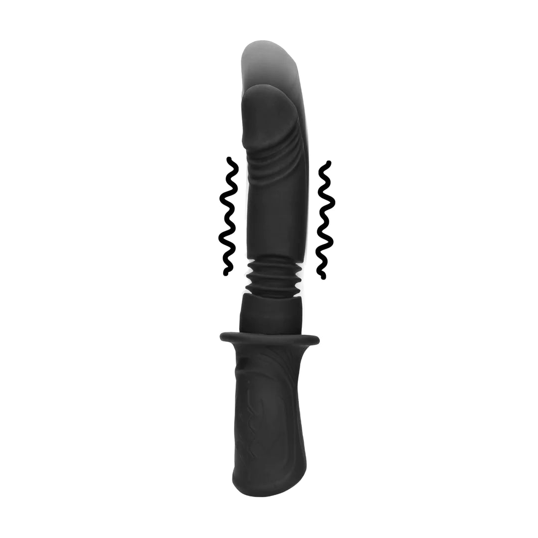 Ouch Handheld Silicone Vibrating Thrusting Dildo 11 Inch