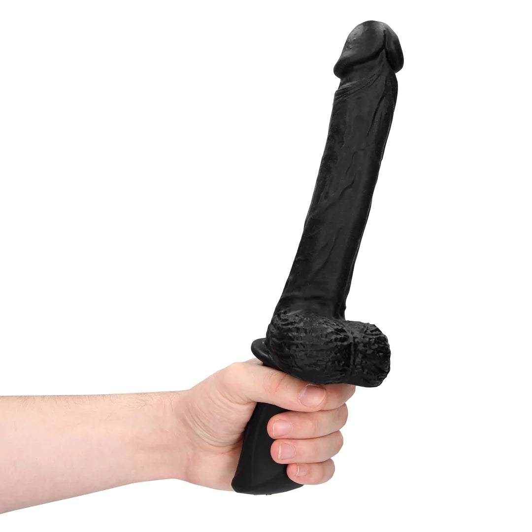 Ouch Handheld Liquid Silicone Vibrating Thrusting Dildo 11 Inch