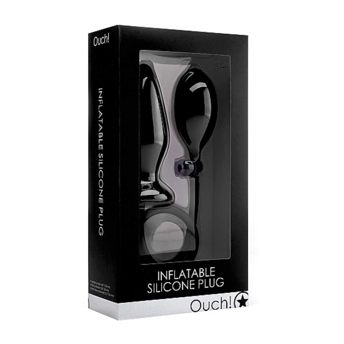 Ouch Inflatable Silicone Butt Plug Black