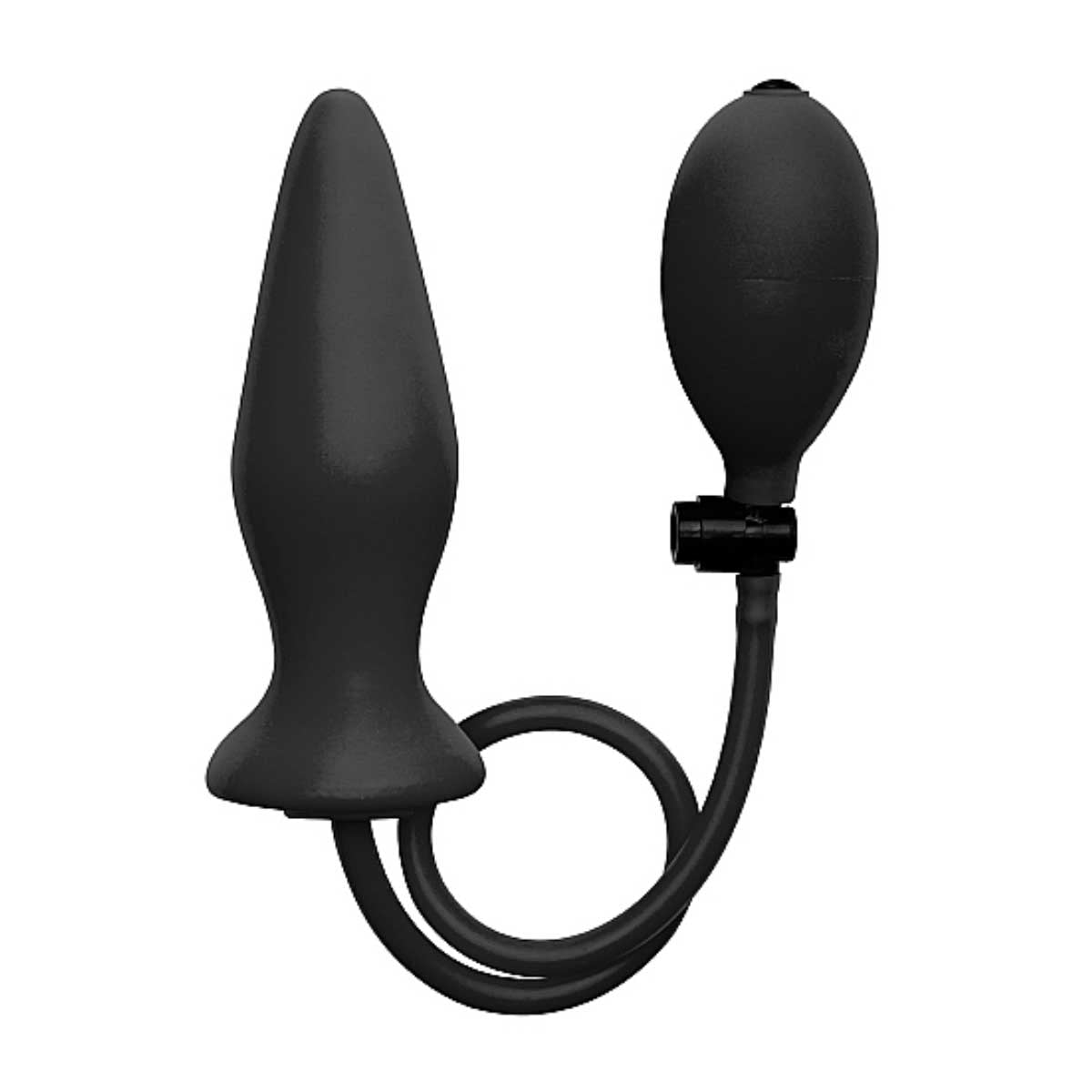 Ouch Inflatable Silicone Butt Plug Black