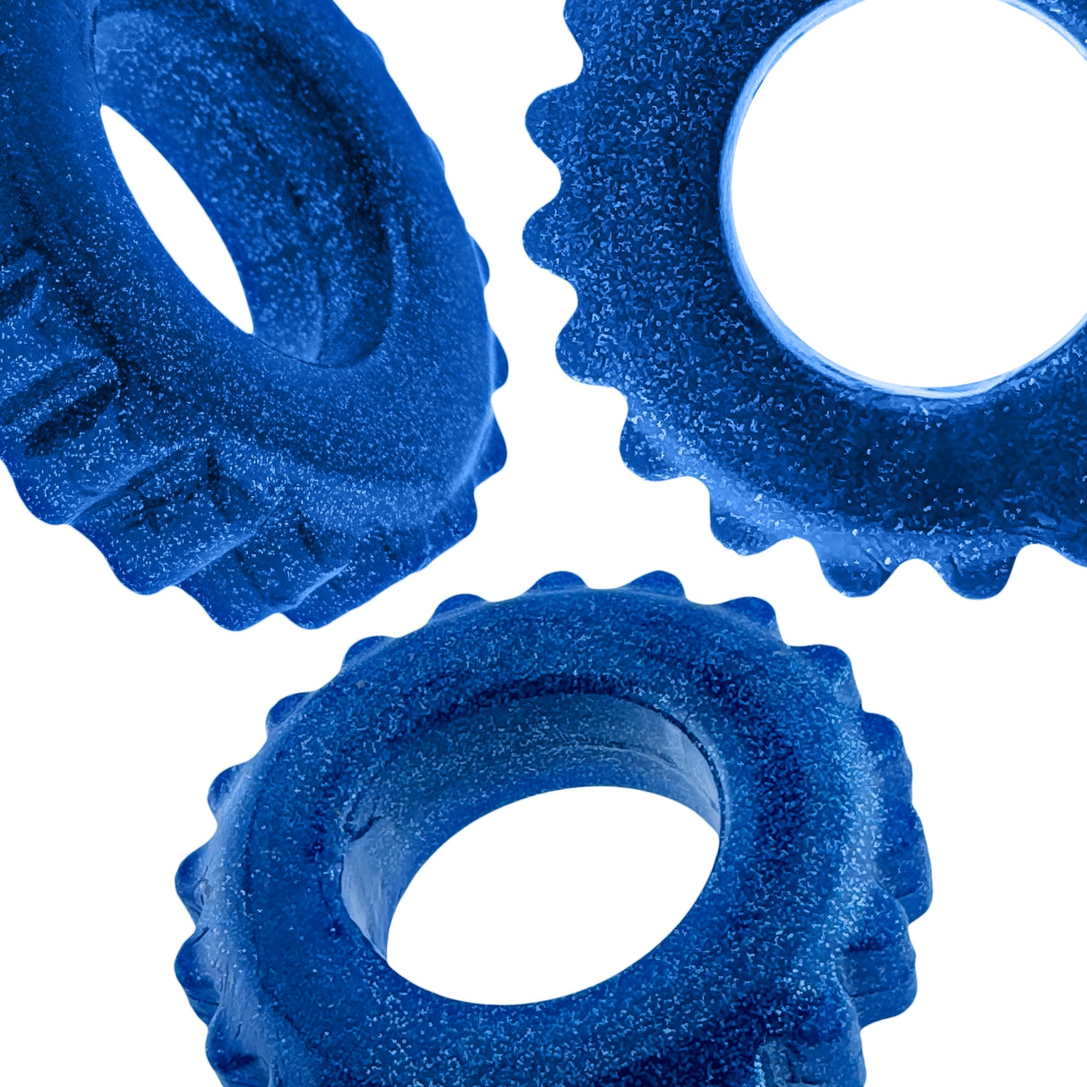 Oxballs Plushy Cock Ring Blue Fire