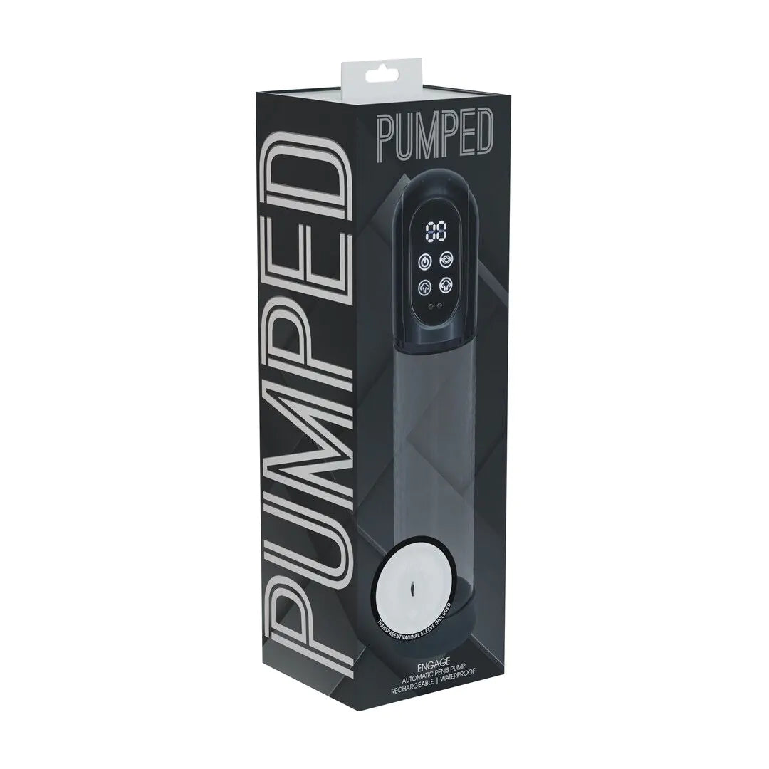 Pumped Engage Automatic Waterproof Penis Pump Masturbator Gun Metal