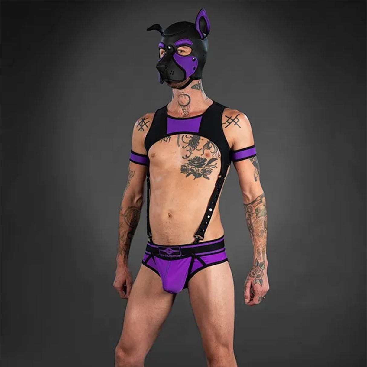 Mr S Leather Bold Colour All-Access Brief Purple