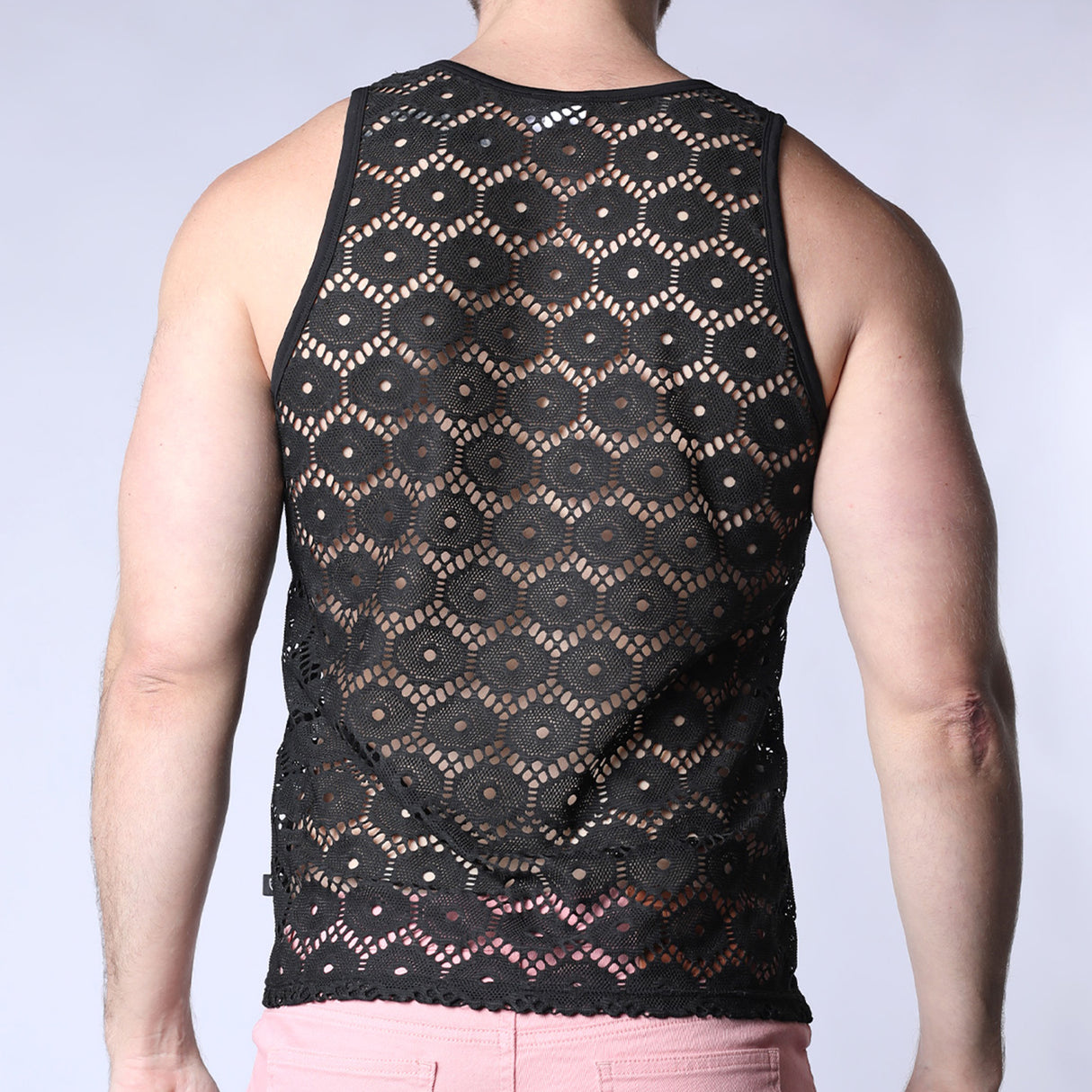 Timoteo Palmero Mesh Tank Top Black