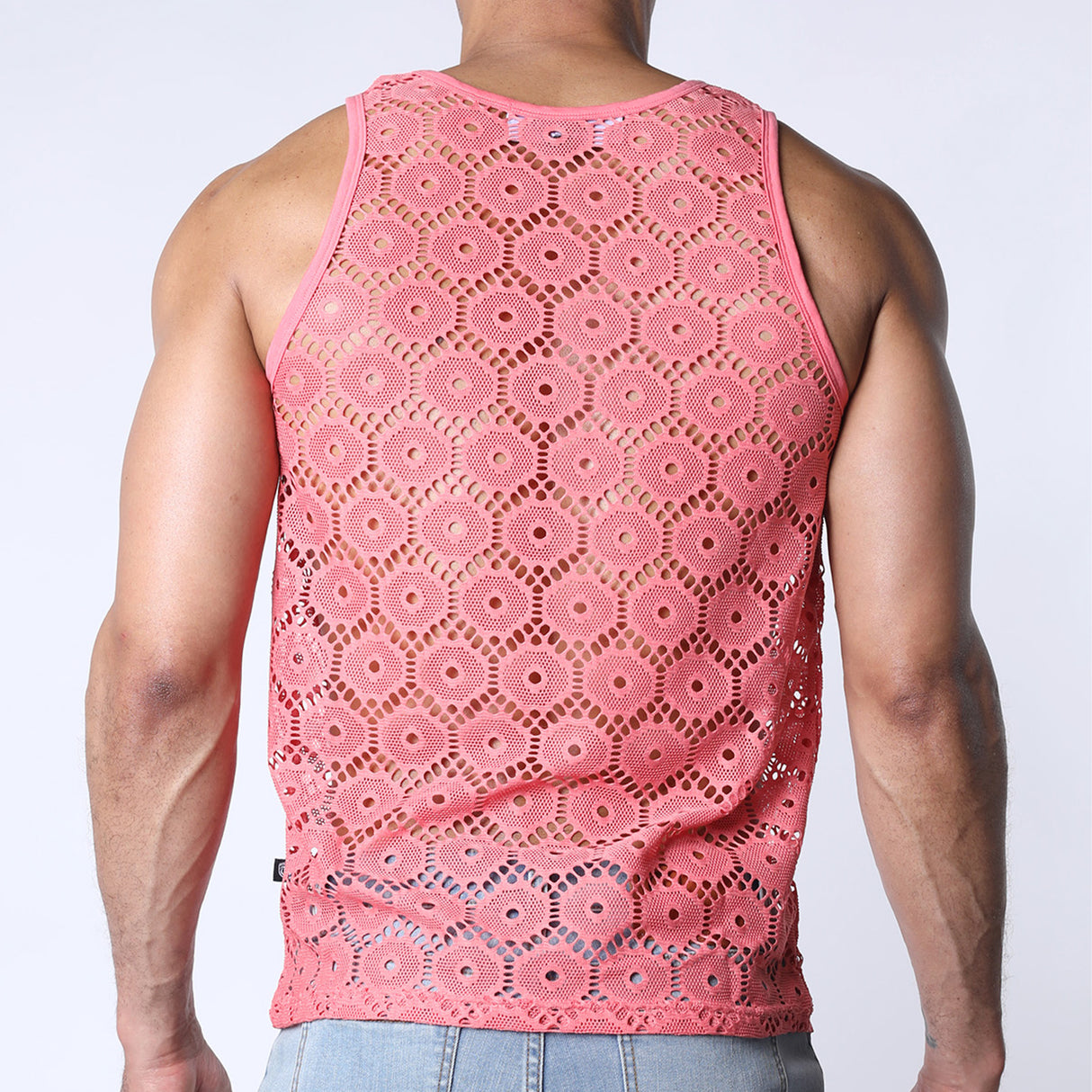 Timoteo Palmero Mesh Tank Top Pink