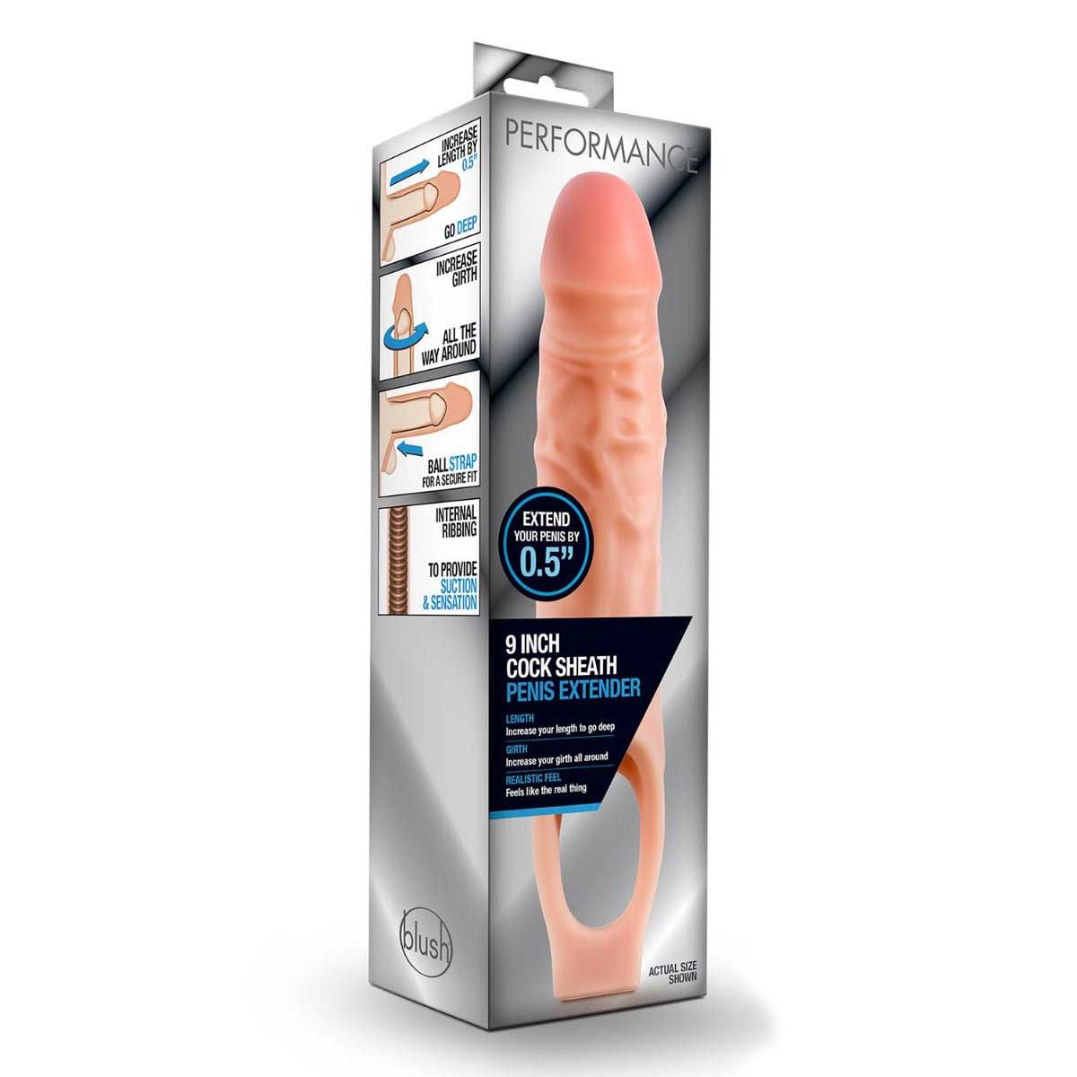 Performance Plus 9 Inch Cock Sheath Penis Extender Light