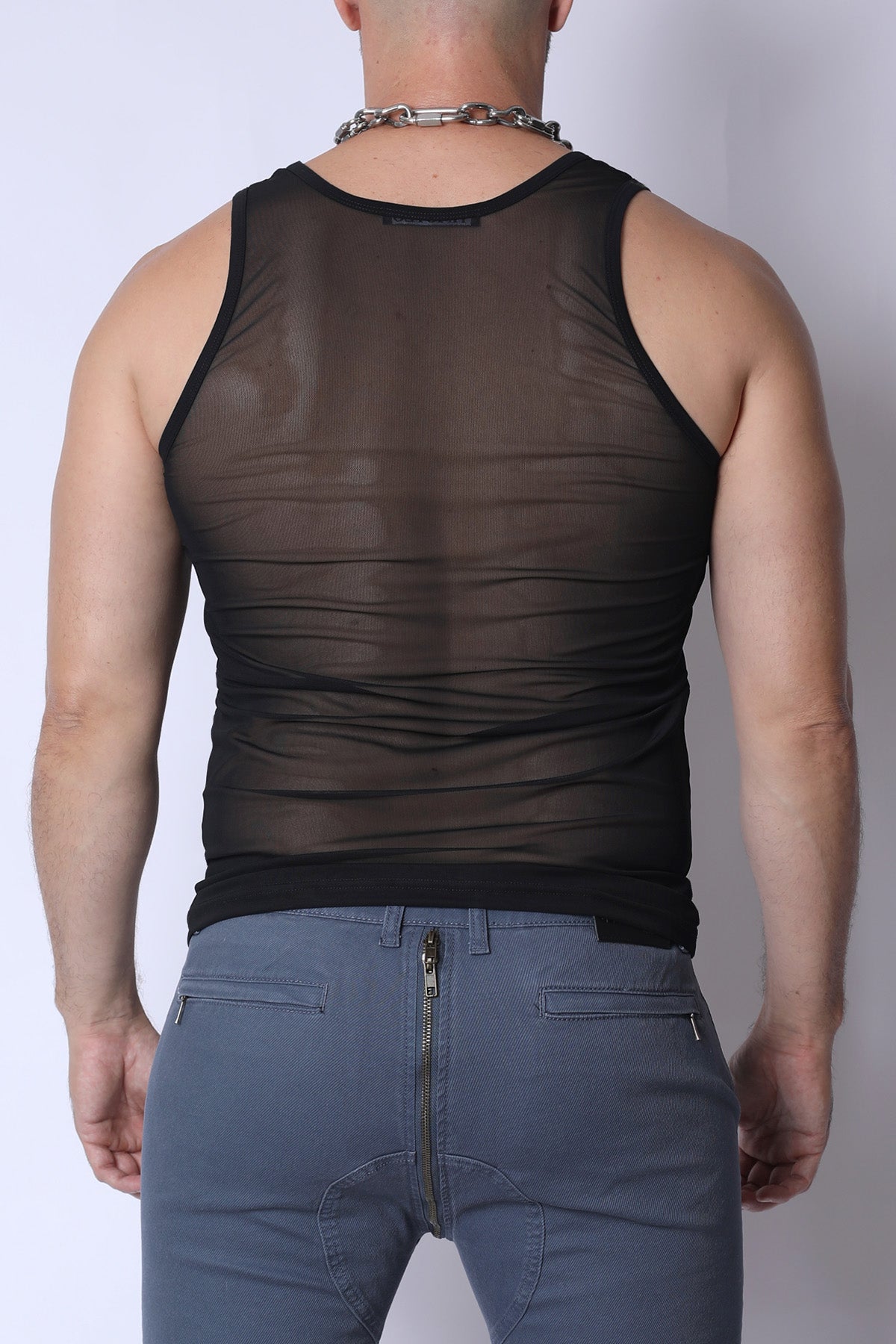TIMOTEO Phantom Mesh Tank Top Black
