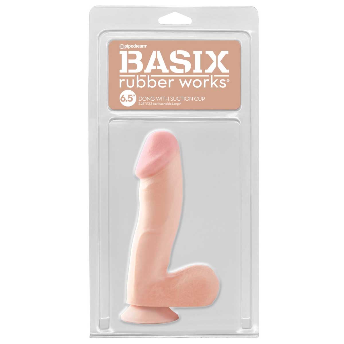 Pipedream Basix Rubber Works 6.5 Inch Dildo with Suction Cup Light