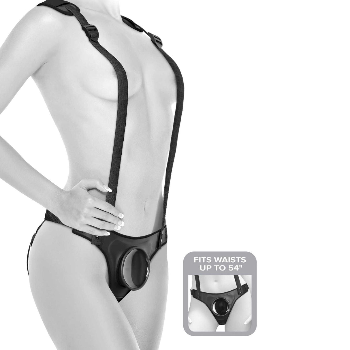 Pipedream Body Dock Strap On Suspenders Black