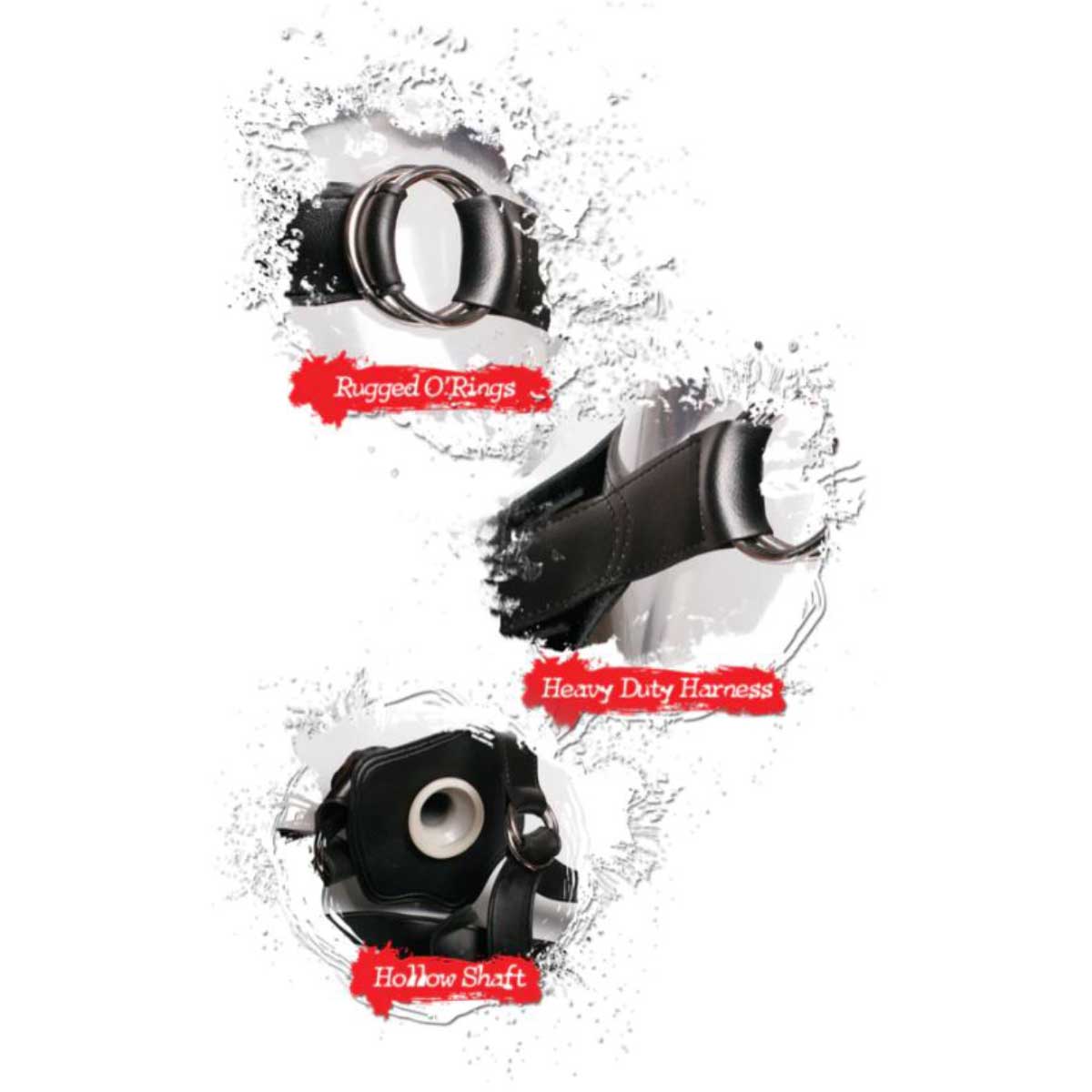 Pipedream Fetish Fantasy Extreme Hollow Strap On Dildo 12 Inch Black