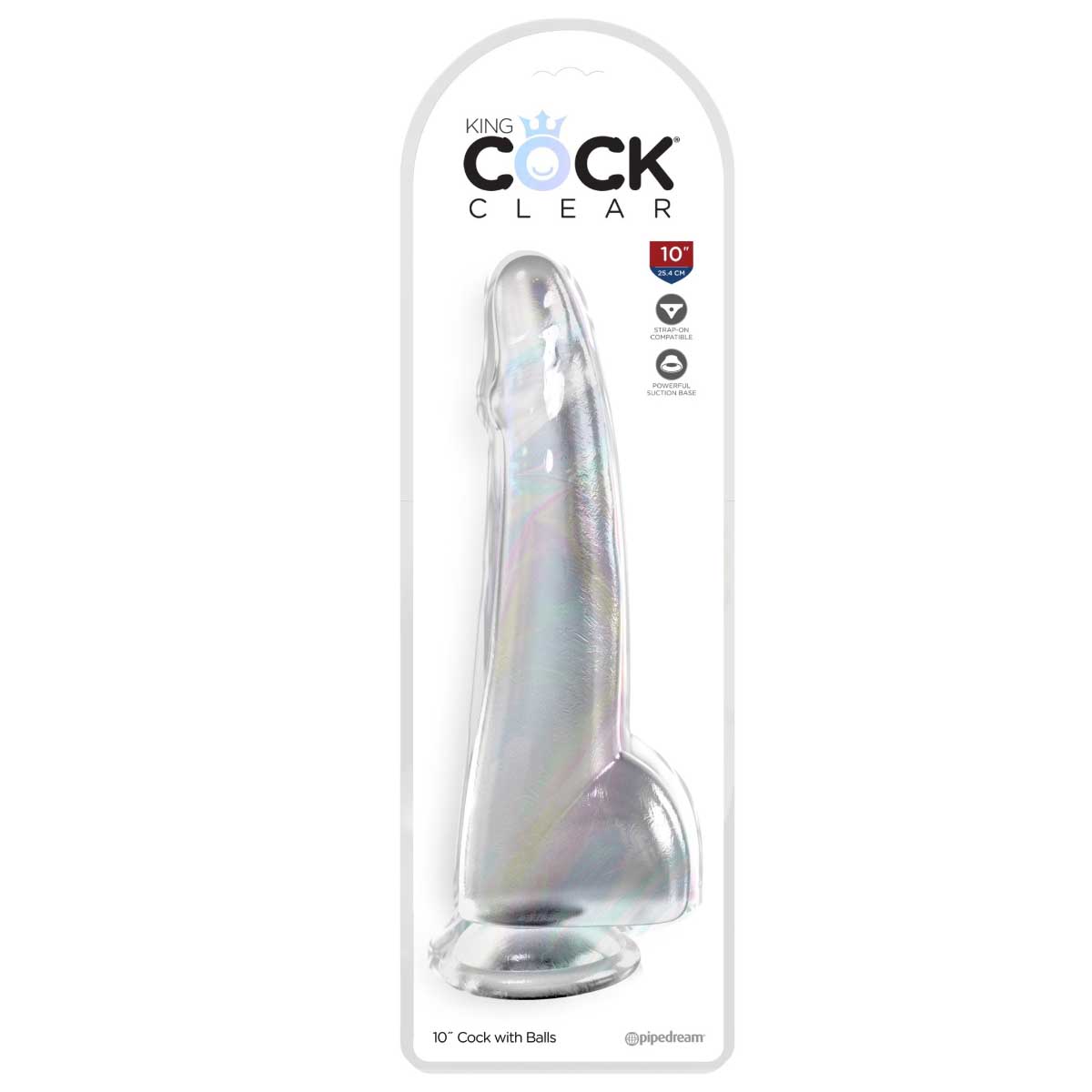 Pipedream King Cock Clear 10 Inch Dildo with Balls
