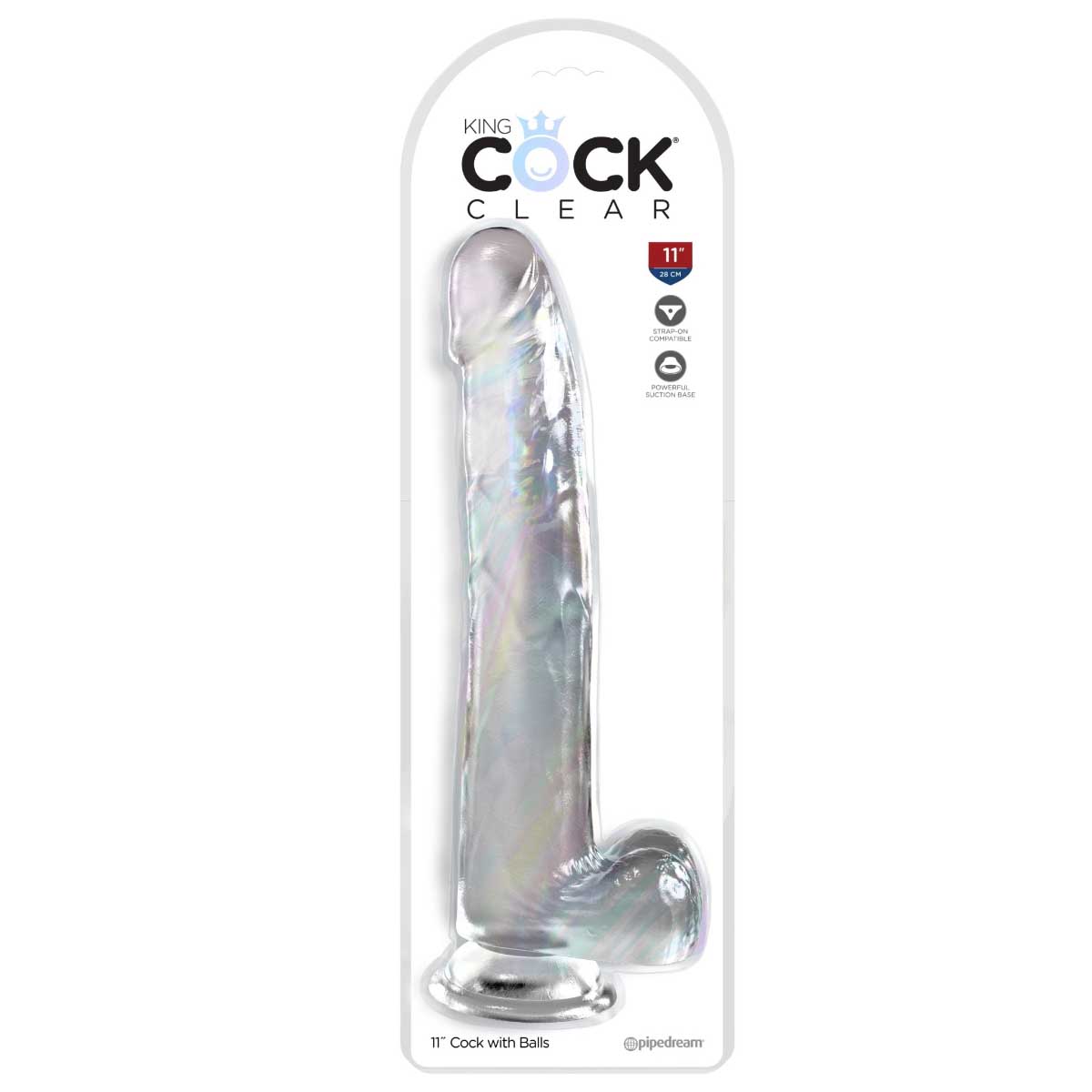 Pipedream King Cock Clear 11 Inch Dildo with Balls