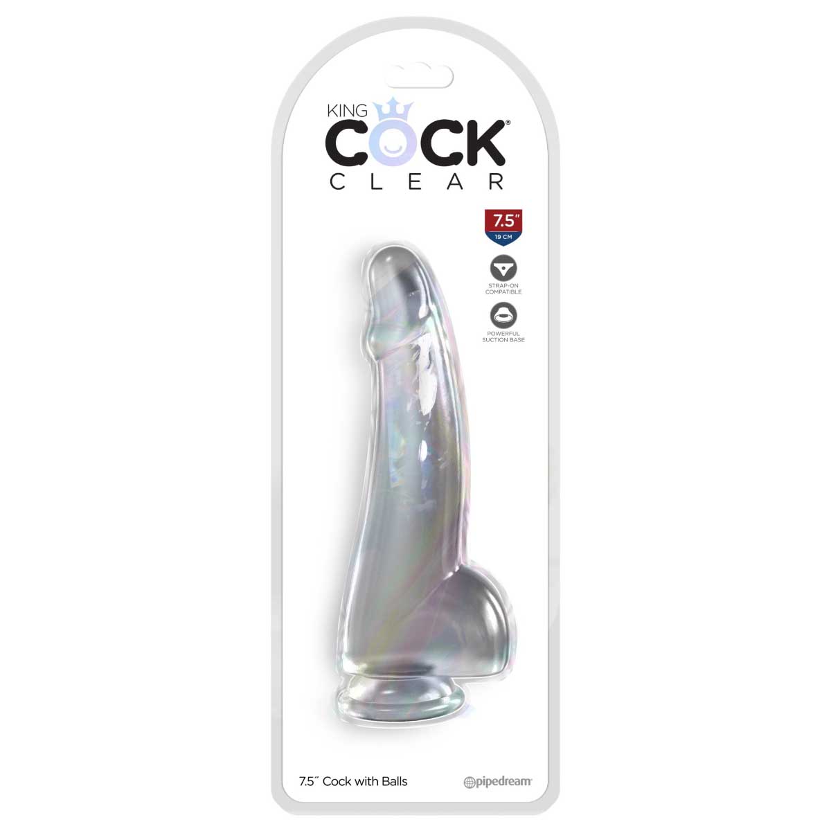 Pipedream King Cock Clear 7.5 Inch Dildo with Balls