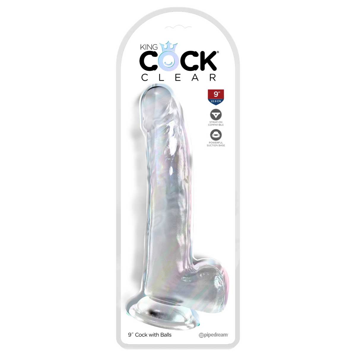 Pipedream King Cock Clear 9 Inch Dildo with Balls