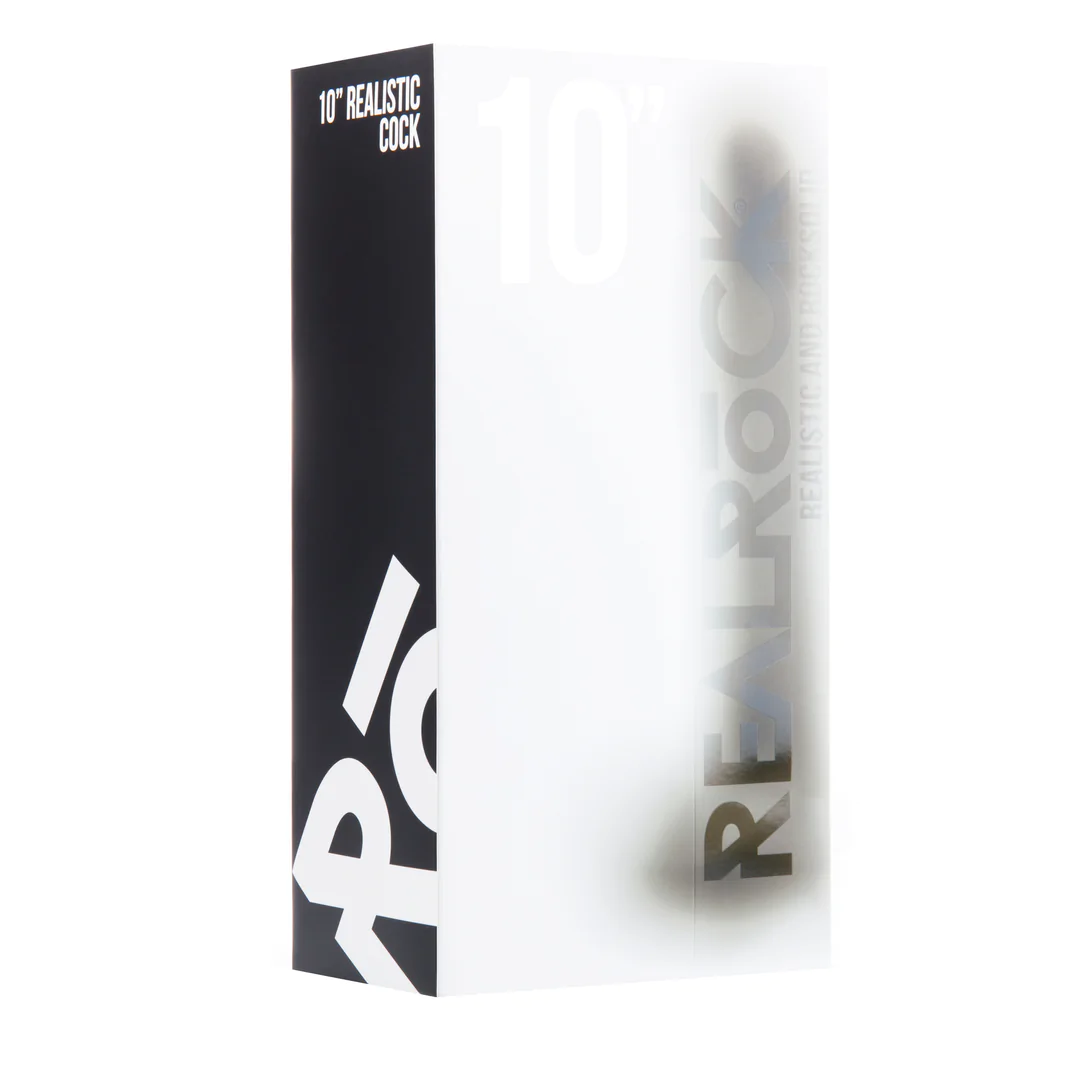 RealRock Realistic 10 Inch Cock with Scrotum Black