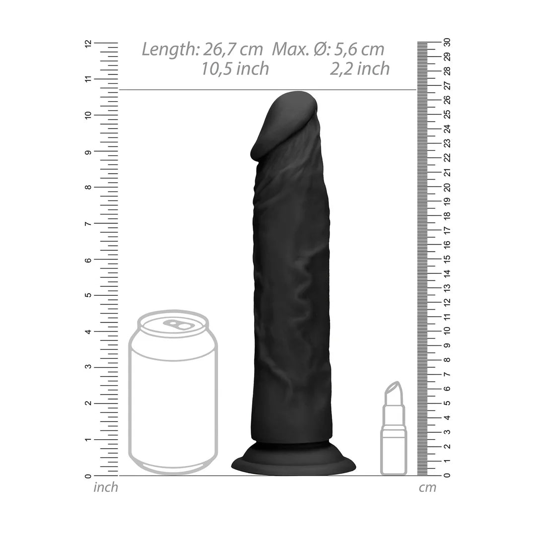 RealRock Lifelike Skin Dildo 10" Black