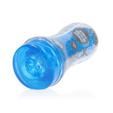 RealRock Crystal Clear Easy Rider Textured Masturbator Blue