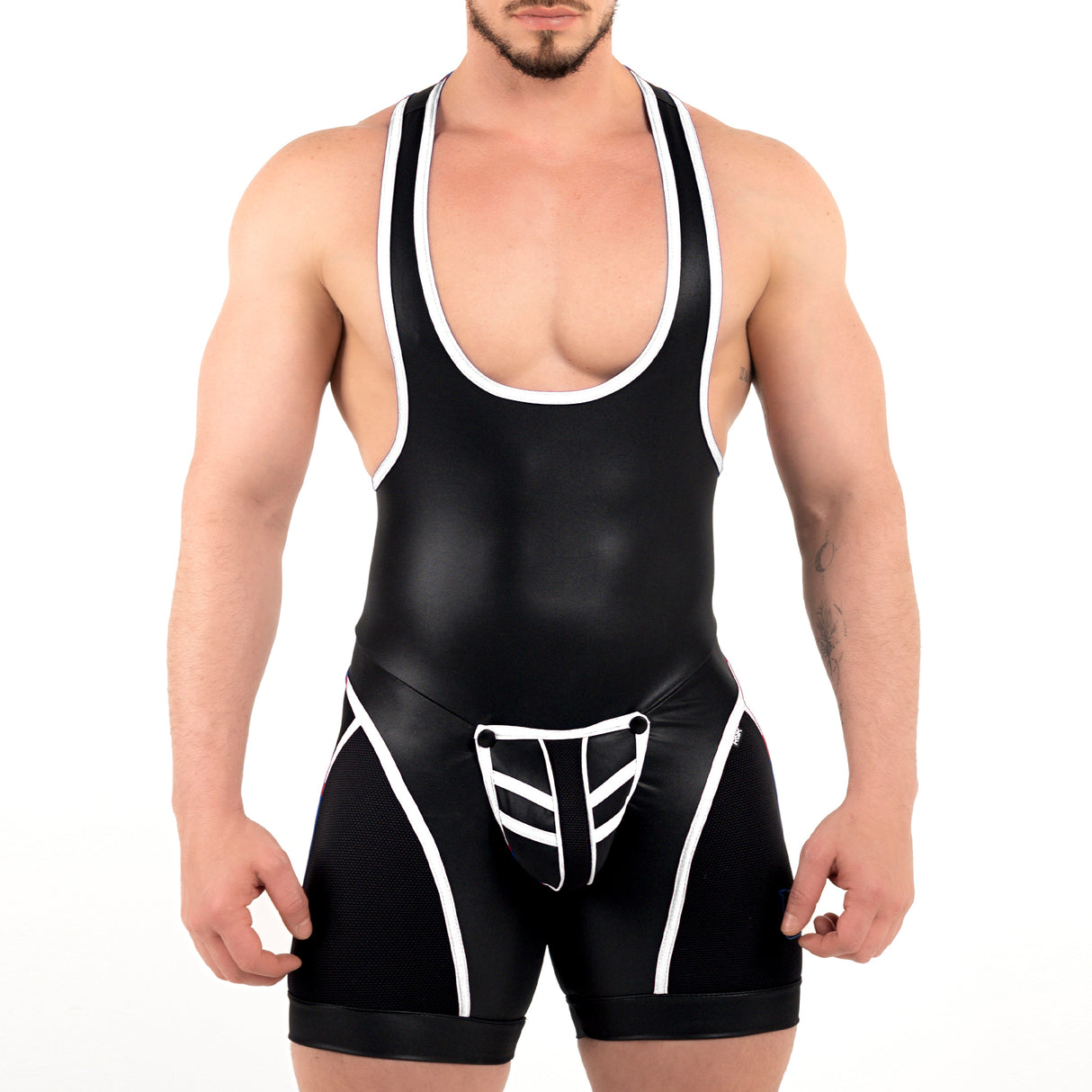 ROK Kinky Close Wrestler Singlet Black White